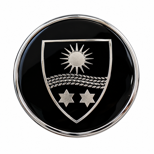 Lorinser emblem with family crest, round, small